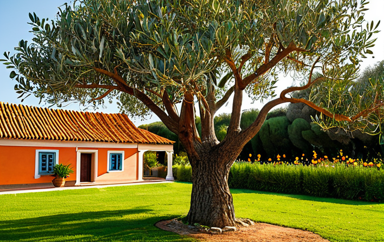 Eucalyptus in a Garden Setting**

"A thriving eucalyptus tree in a sun-drenched Alentejo garden. The tree is healthy and vibrant, with detailed bark and lush green leaves.  Surrounding the tree are various other Mediterranean plants and flowers, creating a vibrant and colorful scene.  Background shows a traditional Portuguese farmhouse with a terracotta roof.  Golden hour lighting.  Safe for work, appropriate content, fully clothed, professional photography, perfect anatomy, correct proportions, natural pose, well-formed hands, proper finger count, natural body proportions, modest environment, family-friendly."

**