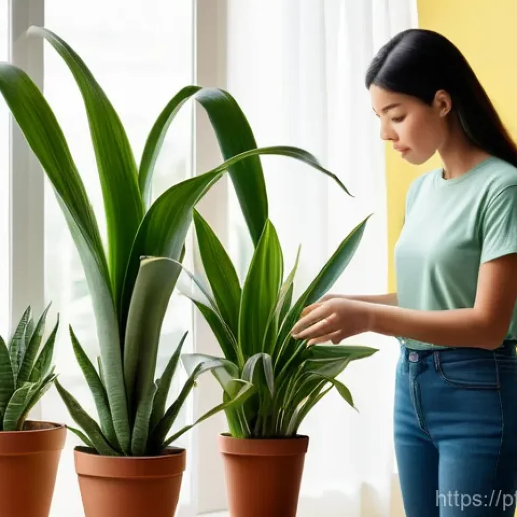 스투키 키우는 방법 - **Prompt Title: The Attentive Caretaker and the Thriving Sansevieria**
    **Description:** An indoo...