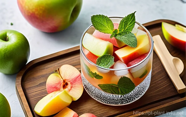 애플민트 재배 및 활용법 - **Vibrant Apple Mint in a Cozy Home Environment:**
    A close-up, eye-level shot of a thriving appl...